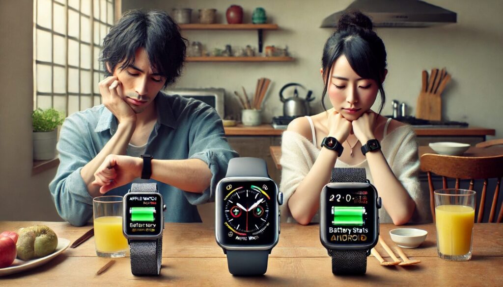 Apple WatchとAndroid系スマートウォッチのバッテリー事情比較