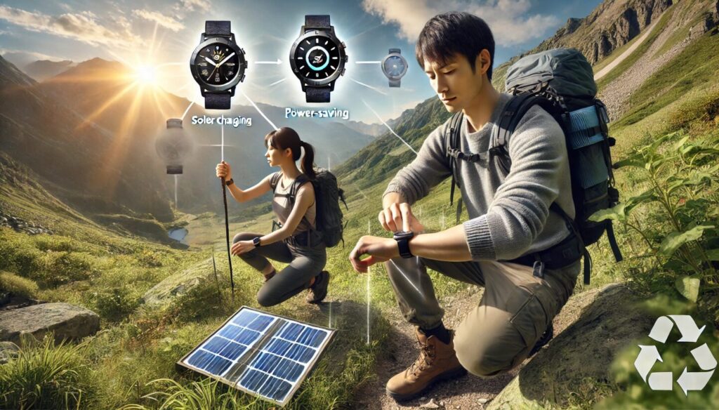 ソーラー充電・省電力機能の有無を確認