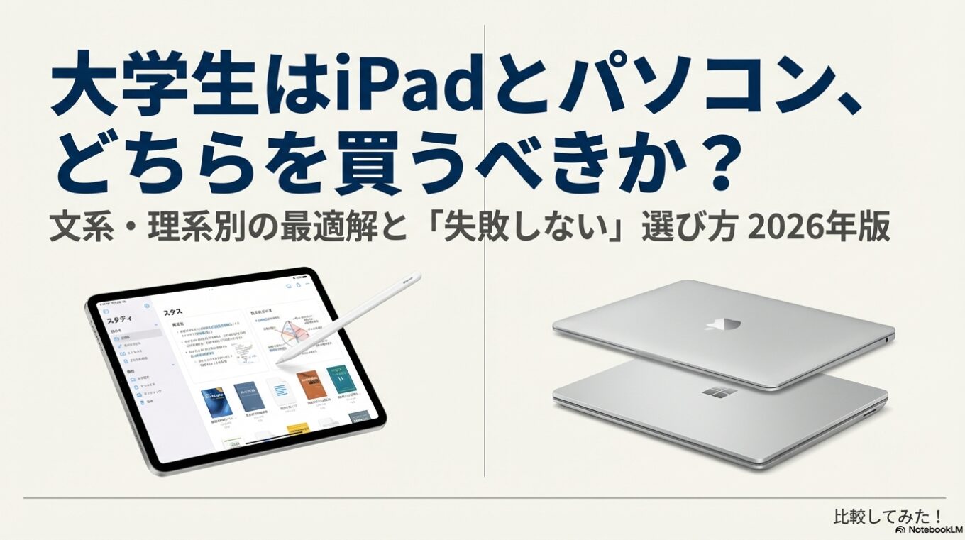 大学生はiPadとパソコンどちらを買うべきか、文系・理系別の最適解スライド