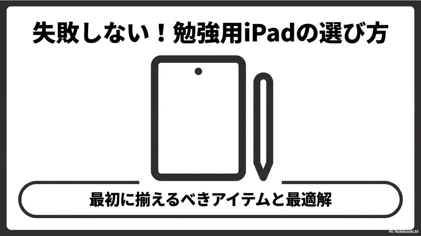 失敗しない！勉強用iPadの選び方。最初に揃えるべきアイテムと最適解を解説するタイトル画像